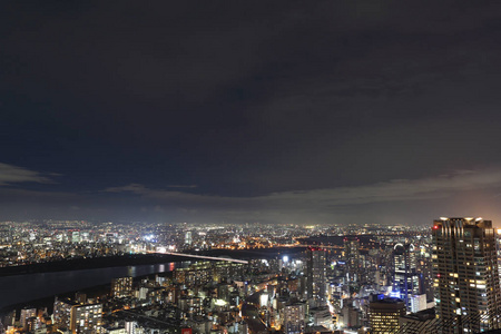 大阪市在日本城市景观在夜景