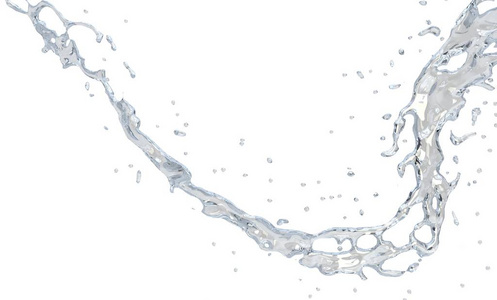 抽象清澈的水弯曲的水流和液滴图片