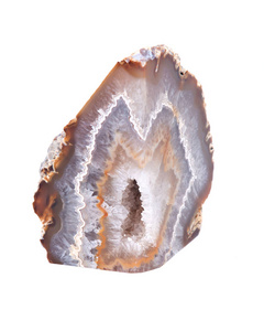 玛瑙天然抛光的 geode 标本