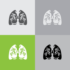 肺 Web 线图标