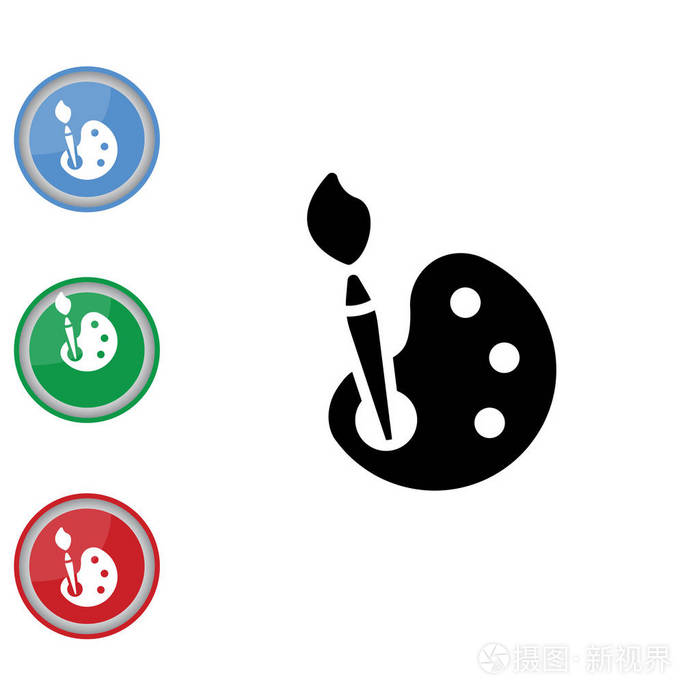 用颜料和画笔图标调色板