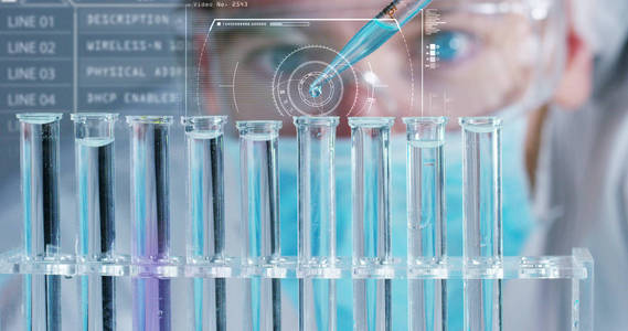 概念︰ 研究,生物化学,身临其境的技术,增强照片