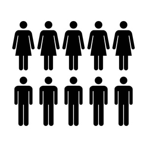 人们图标向量组的男子和妇女团队象形符号的插图