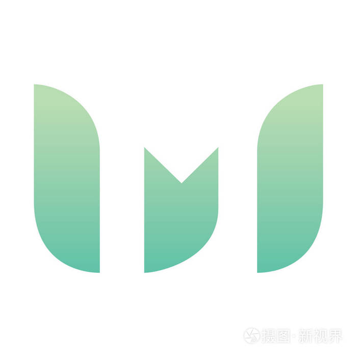 字母m生态叶标志图标设计
