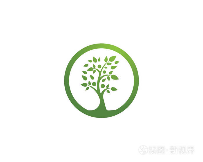 逻各斯的绿叶生态自然元素矢量图标
