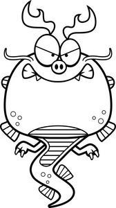 生气的卡通中国龙照片