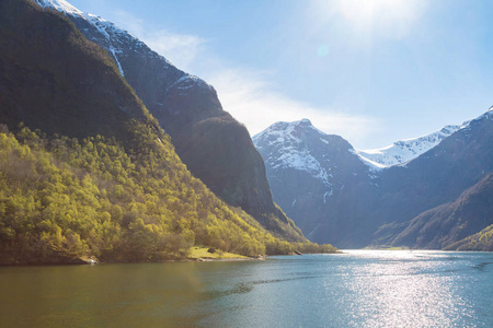 在挪威的美丽 Sognefjord