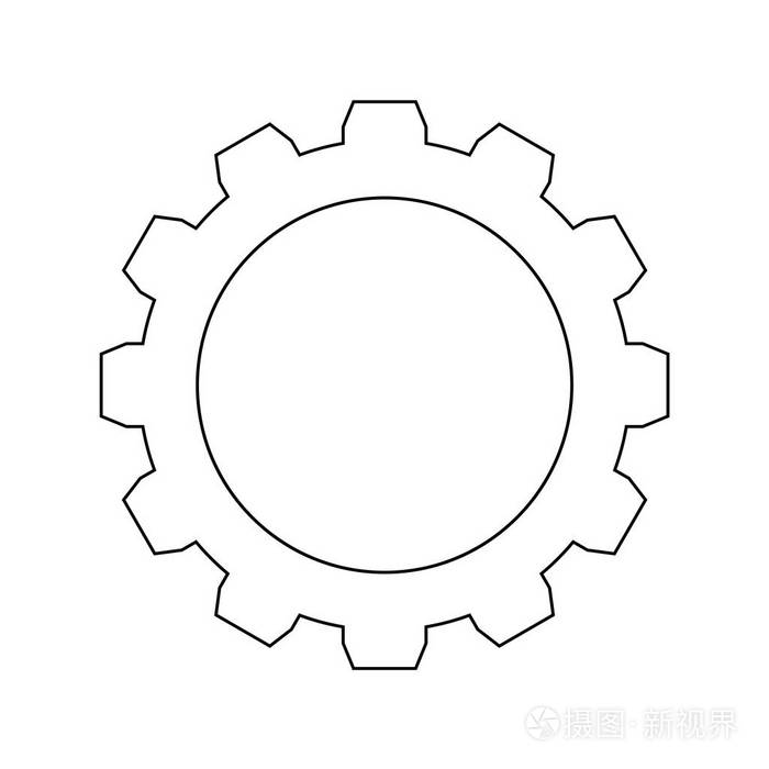 齿轮的黑颜色图标插画-正版商用图片0yfudq-摄图新视界