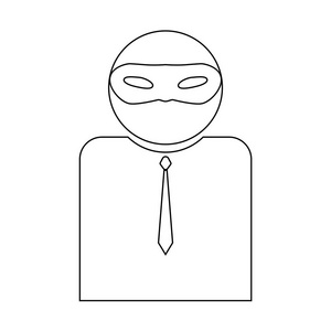 侦探黑客隐姓埋名间谍小偷字形图标在透明背景.