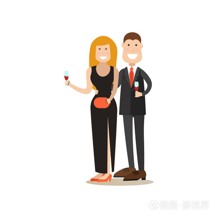 在平面样式的餐厅,客人矢量图