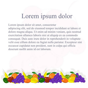 背景与绘画五颜六色的水果波纹管，Lorem ipsum 股票矢量图