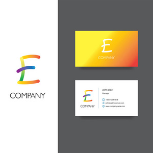 e 信公司 Logo 和名片模板