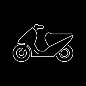 摩托车，摩托车，滑板车图标简单平面向量说明