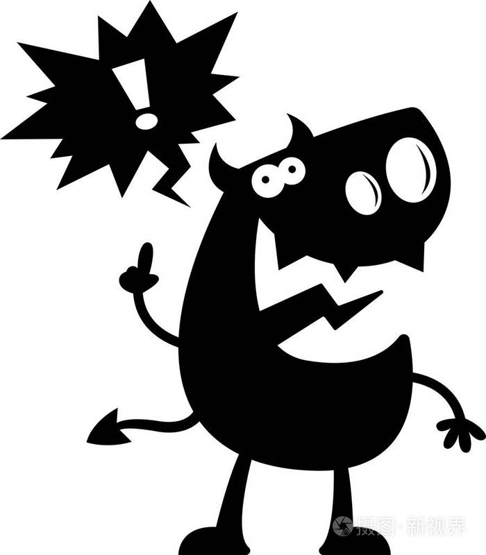 说话的卡通魔鬼剪影
