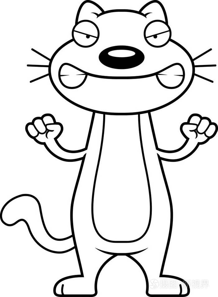 愤怒的卡通猫插画-正版商用图片0yg4os-摄图新视界