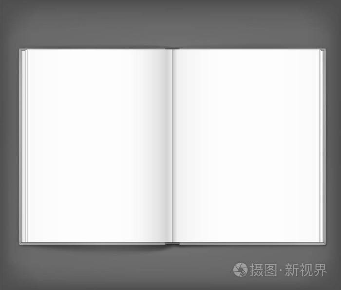 空白的盖在灰色的背景上本打开的书模板