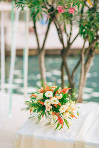 婚礼新娘捧花的变形杆菌 草木意大利 桔梗