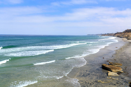 蔚蓝海岸的索拉纳海滩，加利福尼亚州
