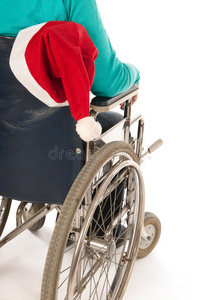 坐轮椅过圣诞节的人