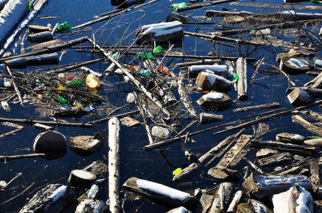 垃圾湖垃圾湖的水污染照片