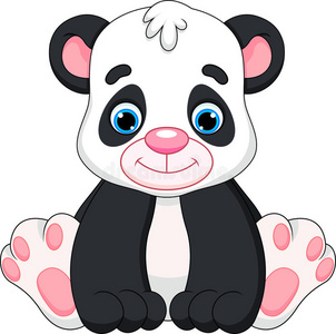 可爱的熊猫宝宝卡通