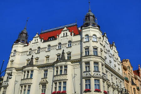 捷克共和国布拉格旧城区巴黎街巴黎街旧建筑
