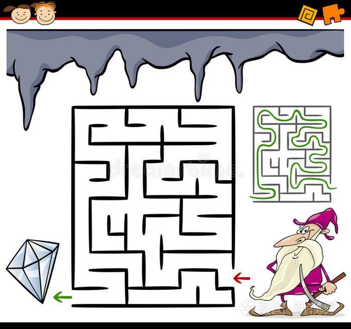 迷宫游戏玩具砖游戏机控制器示意图教育阴影游戏卡通连接点找到单一的