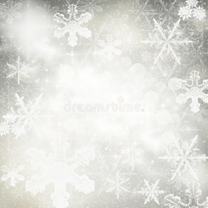 白色雪花的抽象圣诞背景
