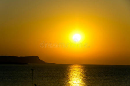 日落在海上，塞浦路斯，阿依亚纳帕
