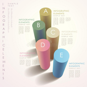抽象三维圆柱体信息图形