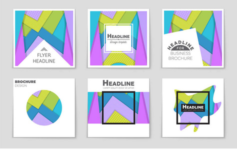抽象矢量布局背景集。艺术模板设计