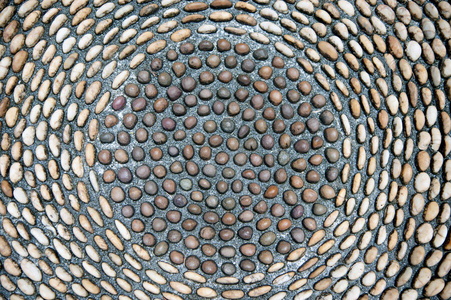 鹅卵石铺成的地板图片