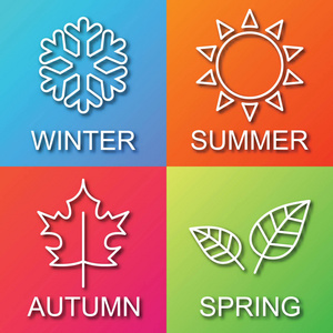 四个季节梯度徽标