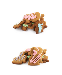 堆的孤立的釉面 gingerbreads