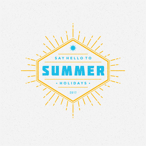 暑假带纹理的背景矢量图海报设计