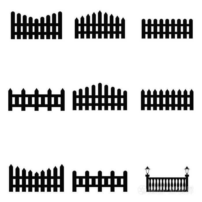 栅栏矢量图标集