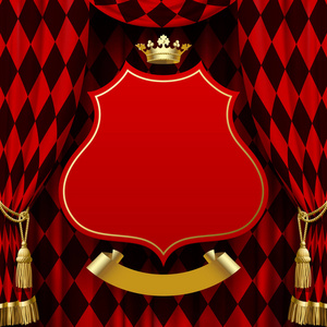 红色和黑色菱形背景与悬浮的装饰 b