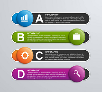 抽象的选项信息图表模板。图表为业务演示文稿或信息横幅