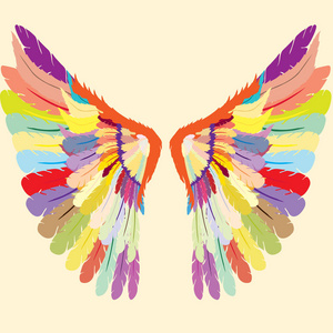 抽象多彩天使的翅膀照片