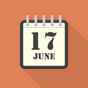 与 6 月 17 日在平面设计中的日历.矢量图照片