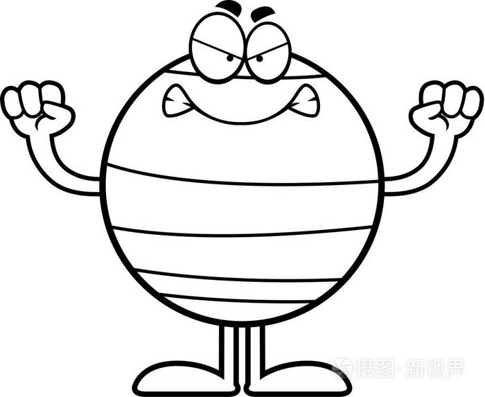 生气的卡通海王星