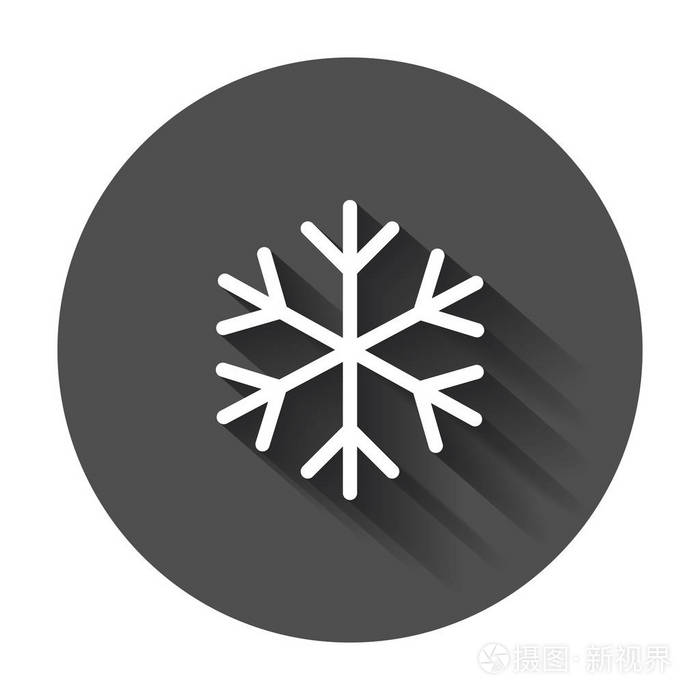 雪花图标矢量图在平面样式冬季符号为web站点设计logo应用程序ui与长