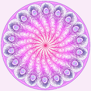 美丽复古的圆形图案.手画抽象坝照片