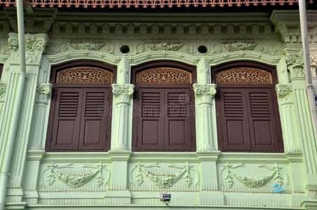 华丽的百叶窗和墙型新加坡