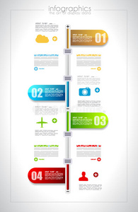带纸质标签的信息图表时间线设计模板