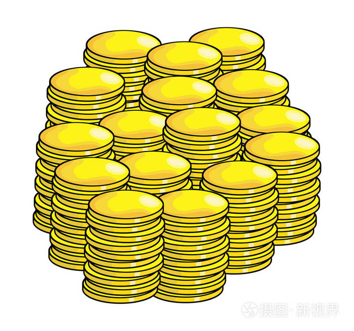 卡通硬币矢量符号图标设计