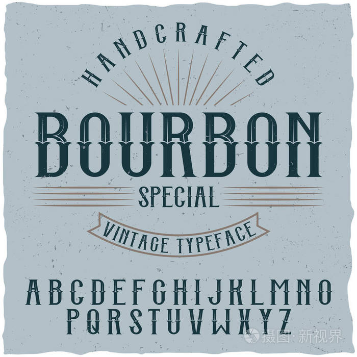 波本威士忌标签字体和样品标签设计