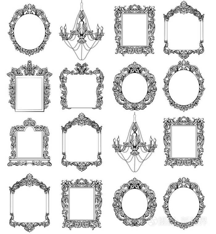 矢量的维多利亚精致风格装饰框架