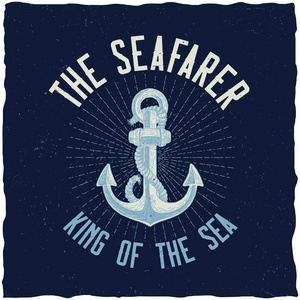 有的插图，锚的航海 t 恤标签设计