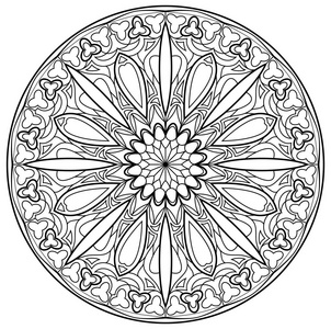 绘图的美丽哥特式的玫瑰窗,加上彩色玻璃在中世纪风格的幻想.